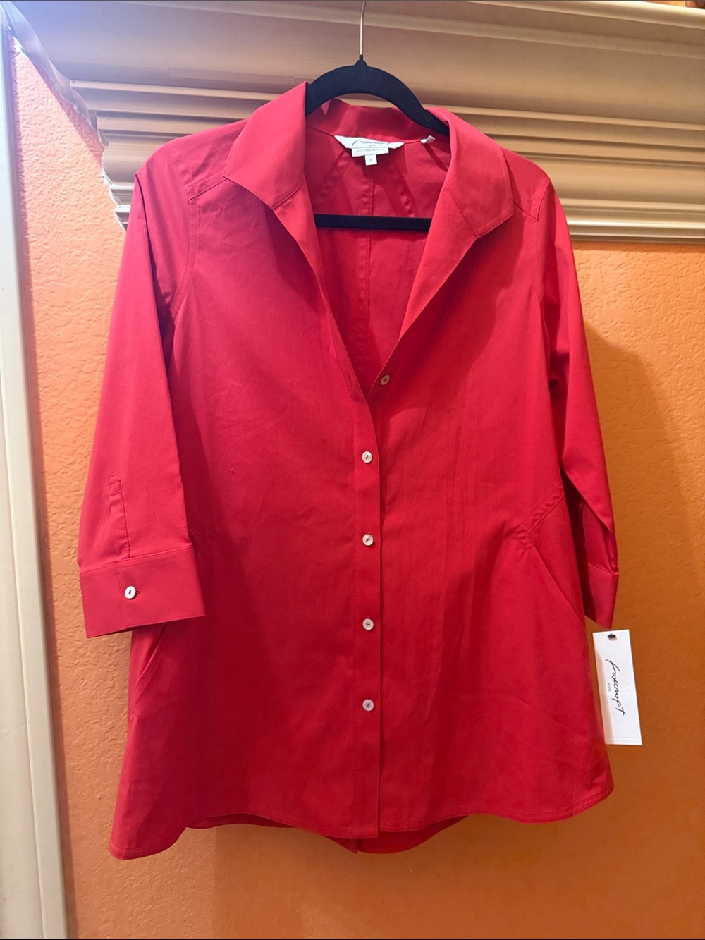 Foxcroft Red Button-Front Women's Shirt
